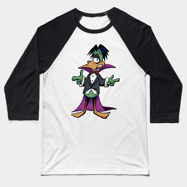 Count Duckula Baseball T-Shirt by Black Snow Comics